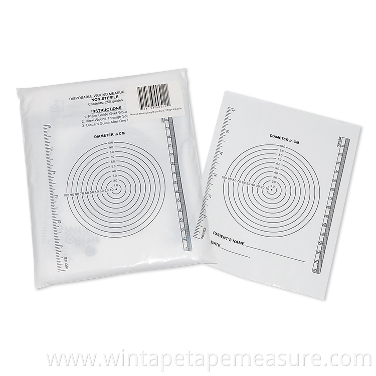 15cm Transparent Medical Disposable Wound Measuring Guide Medical Printable Paper Rule